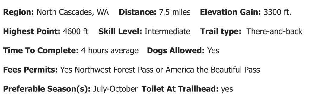 blanca lake hiking information