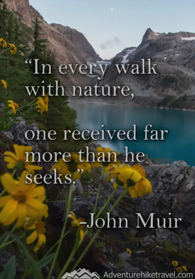30 Inspirational Sayings and Quotes about Nature: “In every walk with nature, one receives far more than he seeks.” – John Muir