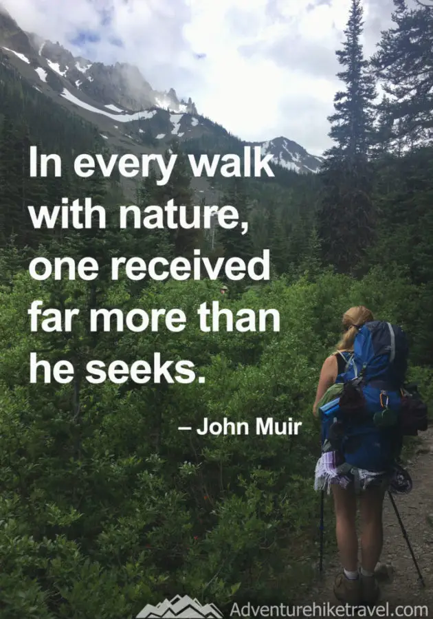 “In every walk with nature, one received far more than he seeks.” – John Muir