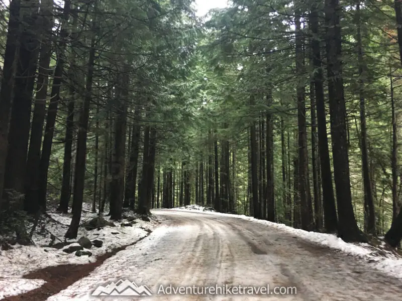 Hiking to Franklin Falls in winter