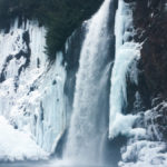 franklin falls in winter. I was absolutely amazed at the enormity of the gigantic icicles surrounding the falls. The continuous mist and spray coming off of Franklin Falls allows for these humongous icicles to form. During particularly cold spells, Franklin Falls completely freezes over and ice climbers flock to this trail to climb the frozen waterfall.