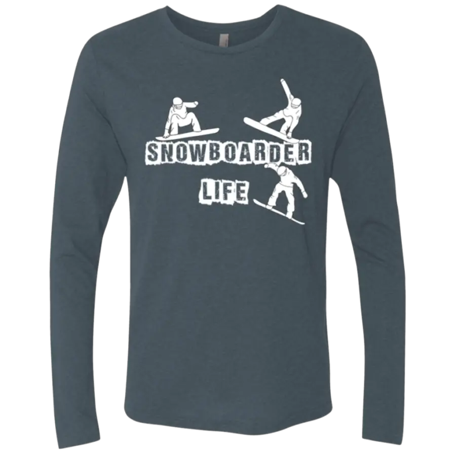 Snowboarder Life Long Sleeved Men's TShirt Adventure Hike Travel