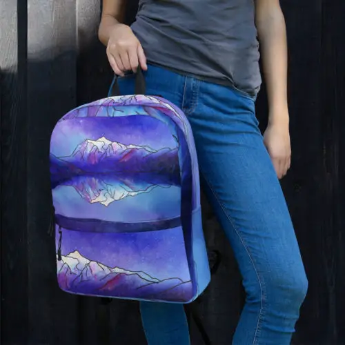 Mount Shuksan Art Backpack Show off your love of the Pacific Northwest with this gorgeous Adventure Hike Travel Mount Shuksan Art Series Backpack.