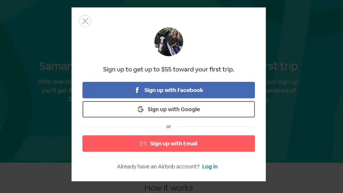 Getting the $55 Airbnb discount is extremely simple. All you have to do is click on the button below, and create a new account on Airbnb! Then voilà you get a $55 coupon code to put towards your next trip! With one-of-a-kind homes and experiences, Airbnb is a great way to travel. When you sign up, you’ll get $40 off your first home booking of $75 or more and $15 towards an experience of $50 or more. Coupons expire one year from date of sign up.