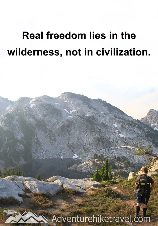Real freedom lies in the wilderness, not in civilization.