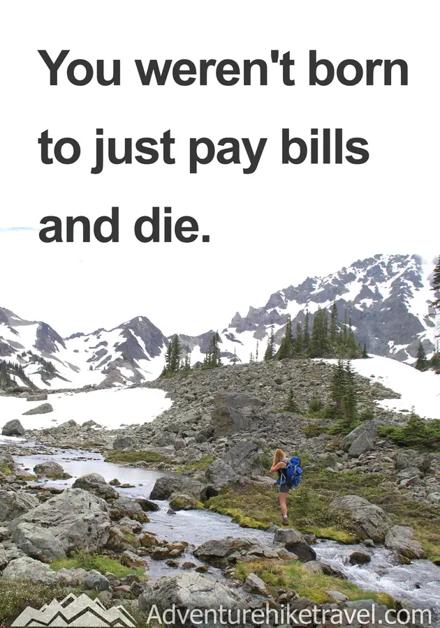 "You weren't born to just pay bills and die."