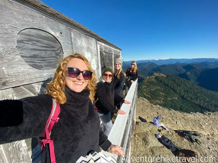 Sitting at an elevation of 5,685 feet, this old fire tower has breathtaking panoramic 360-degree views. From the top, you can see the Tatoosh mountain range, Sawtooth Ridge, the Goat Rocks, Mount Adams, Mount St. Helens, Mount Hood to the south in the far distance, and sitting directly behind the fire tower is an up-close postcard-worthy view of Mount Rainier. If you are not prone to vertigo you can look down from the lookout and see Lake Cora sitting at a staggering 1800 feet in the valley below, with views of the Nisqually River.