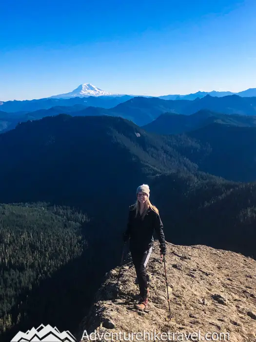 High Rock Lookout is a popular 3.2 mile round trip hike with 1,365 feet of elevation gain to a fire tower that was built in 1929. This moderately difficult hike leads to postcard-worthy 360-degree views that definitely have that Pacific Northwest wow factor! If you are just visiting Washington State or even a local who has yet to see this beauty, High Rock Lookout is a great hike to check out.