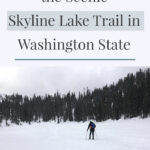 Looking for an easy snowshoeing destination with gorgeous views? Check out the Skyline Lake Trail in Washington State. This short yet steep hike has stunning mountain peaks and snow-covered boulder fields leading to a frozen lake. This is a great place to spend a fun-filled day in the mountains.