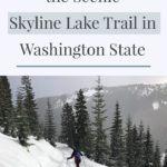 Looking for an easy snowshoeing destination with gorgeous views? Check out the Skyline Lake Trail in Washington State. This short yet steep hike has stunning mountain peaks and snow-covered boulder fields leading to a frozen lake. This is a great place to spend a fun-filled day in the mountains.