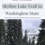 Looking for an easy snowshoeing destination with gorgeous views? Check out the Skyline Lake Trail in Washington State. This short yet steep hike has stunning mountain peaks and snow-covered boulder fields leading to a frozen lake. This is a great place to spend a fun-filled day in the mountains.