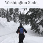 Looking for an easy snowshoeing destination with gorgeous views? Check out the Skyline Lake Trail in Washington State. This short yet steep hike has stunning mountain peaks and snow-covered boulder fields leading to a frozen lake. This is a great place to spend a fun-filled day in the mountains.