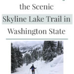 Looking for an easy snowshoeing destination with gorgeous views? Check out the Skyline Lake Trail in Washington State. This short yet steep hike has stunning mountain peaks and snow-covered boulder fields leading to a frozen lake. This is a great place to spend a fun-filled day in the mountains.