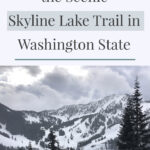 Looking for an easy snowshoeing destination with gorgeous views? Check out the Skyline Lake Trail in Washington State. This short yet steep hike has stunning mountain peaks and snow-covered boulder fields leading to a frozen lake. This is a great place to spend a fun-filled day in the mountains.