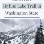 Looking for an easy snowshoeing destination with gorgeous views? Check out the Skyline Lake Trail in Washington State. This short yet steep hike has stunning mountain peaks and snow-covered boulder fields leading to a frozen lake. This is a great place to spend a fun-filled day in the mountains.