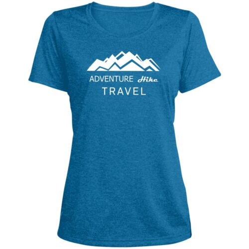 Adventure Hike Travel LST360 Ladies' Heather Scoop Neck Performance Tee