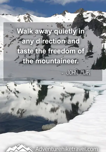 “Walk away quietly in any direction and taste the freedom of the mountaineer.” - John Muir