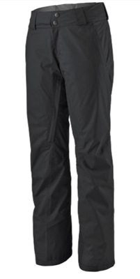Snowboarder wearing Patagonia Women’s Snowbelle Pants in snowy mountains