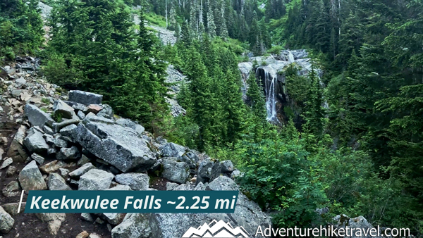 Experience the beauty of Melakwa Lake, Washington, on a day hike via Denny Creek Trail. Pass waterfalls, forests, and natural rock waterslides before arriving at a turquoise alpine lake framed by towering mountains—a top PNW hiking destination. #MelakwaLake #WashingtonHikes