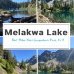 Experience the beauty of Melakwa Lake, Washington, on a day hike via Denny Creek Trail. Pass waterfalls, forests, and natural rock waterslides before arriving at a turquoise alpine lake framed by towering mountains—a top PNW hiking destination. #MelakwaLake #WashingtonHikes