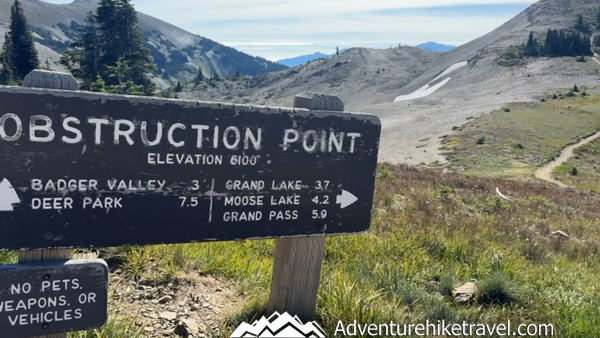 Obstruction Point Trailhead in Olympic National Park, the starting point for the Moose Peak and Moose Lake backpacking route