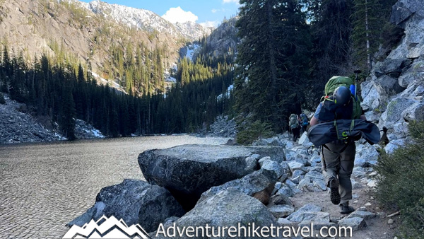 Looking for real spring trail conditions in the Enchantments? This post shares detailed trip information from our Snow Lakes Trail backpacking trip to the Core Zone, including mileage, elevation gain, snow conditions in mid-May, route highlights, and what to expect on an early season backpacking trip near Leavenworth, Washington.