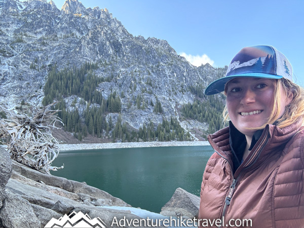 Spring conditions in the Enchantments can change quickly. This post shares our Snow Lakes Trail to Core Zone backpacking trip in mid-May, including trail info, elevation gain, distance, snow conditions, navigation, gear, frozen lakes, and what to expect during early season backpacking near Leavenworth, WA.