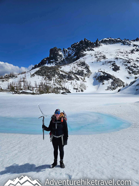 If you’re planning an early season Enchantments backpacking trip, this post shares real trail conditions and trip details from our hike in mid-May. Includes Snow Lakes Trail mileage, elevation gain, snow and ice conditions, key landmarks, mountain goat sightings, gear used, and what the Core Zone looked like in spring near Leavenworth, Washington.