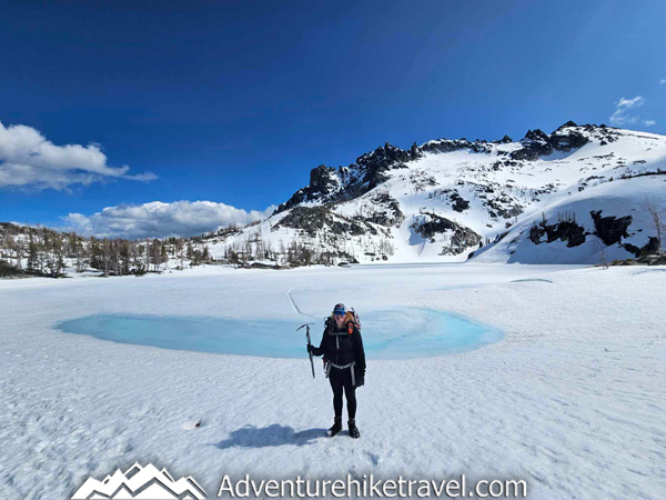 If you’re planning an early season Enchantments backpacking trip, this post shares real trail conditions and trip details from our hike in mid-May. Includes Snow Lakes Trail mileage, elevation gain, snow and ice conditions, key landmarks, mountain goat sightings, gear used, and what the Core Zone looked like in spring near Leavenworth, Washington.