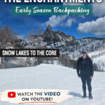 Come along on our spring backpacking trip through the Enchantments via the Snow Lakes Trail to the Core in Washington State. This early season hike near Leavenworth, Washington features blooming wildflowers, waterfalls, snow-covered alpine lakes, rugged granite peaks, and mountain goats. See what trail conditions looked like in mid-May, along with gear, snow travel, and what to expect on this unforgettable backpacking adventure.